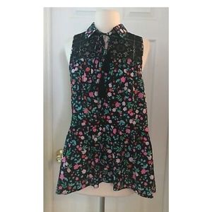 KATE SPADE NEW YORK GREENHOUSE LACE YOKE TOP.